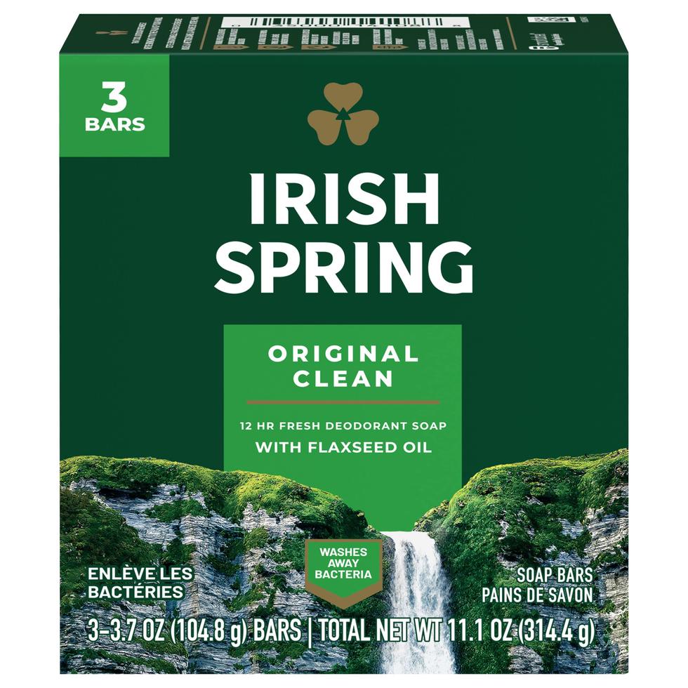 IRISH SPRING 3 BAR DEODORANT SOAP ORIGINAL 3.7OZ