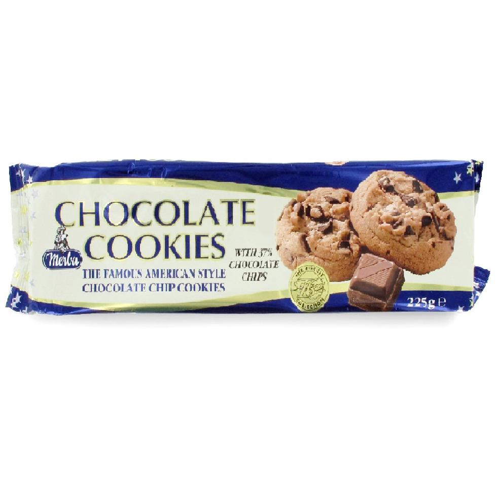MERBA AMERICAN STYLE CHOCOLATE CHIP COOKIES  225G