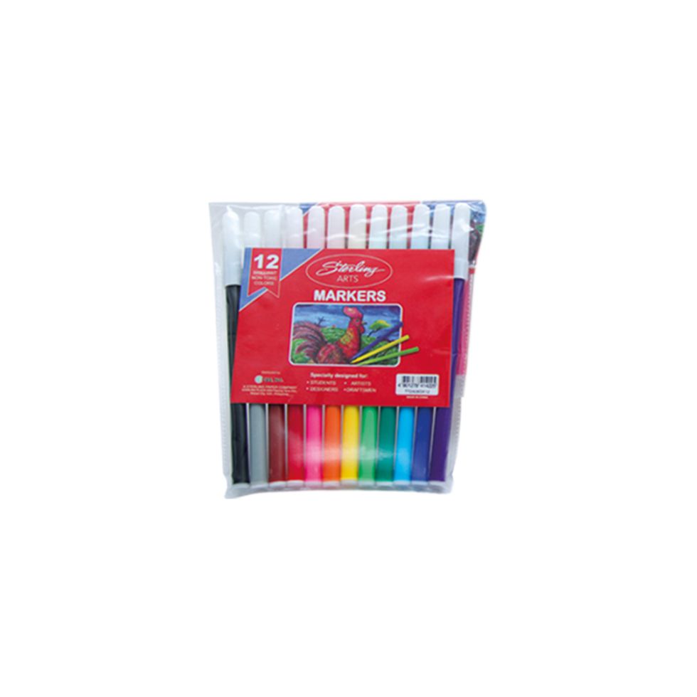 STERLING WASHABLE MARKER 12 COLORS COLORING MATERIALS 