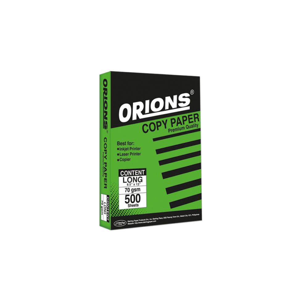 STERLING PAPER ORIONS COPY PAPER LONG 500 SHEETS REAM 8.5'X13'
