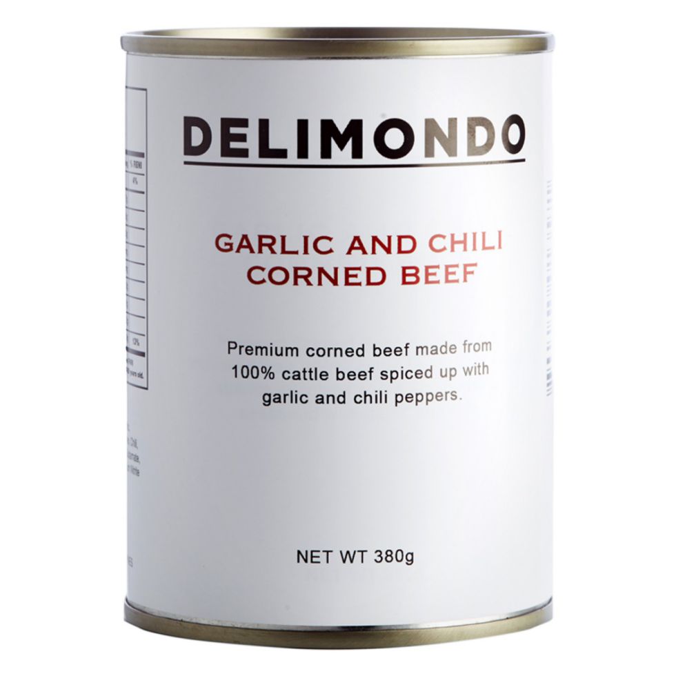 DELIMONDO GARLIC AND CHILI CORNED BEEF  380G
