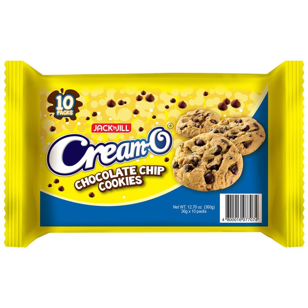 JACK N JILL CREAM-O CHOCOLATE CHIP COOKIES  36GX10S