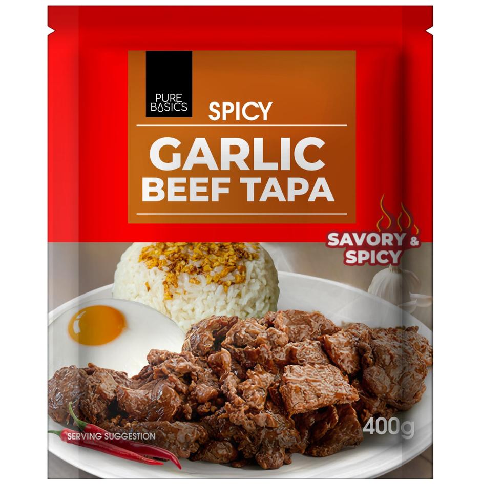 PURE BASICS SPICY GARLIC BEEF TAPA  400G