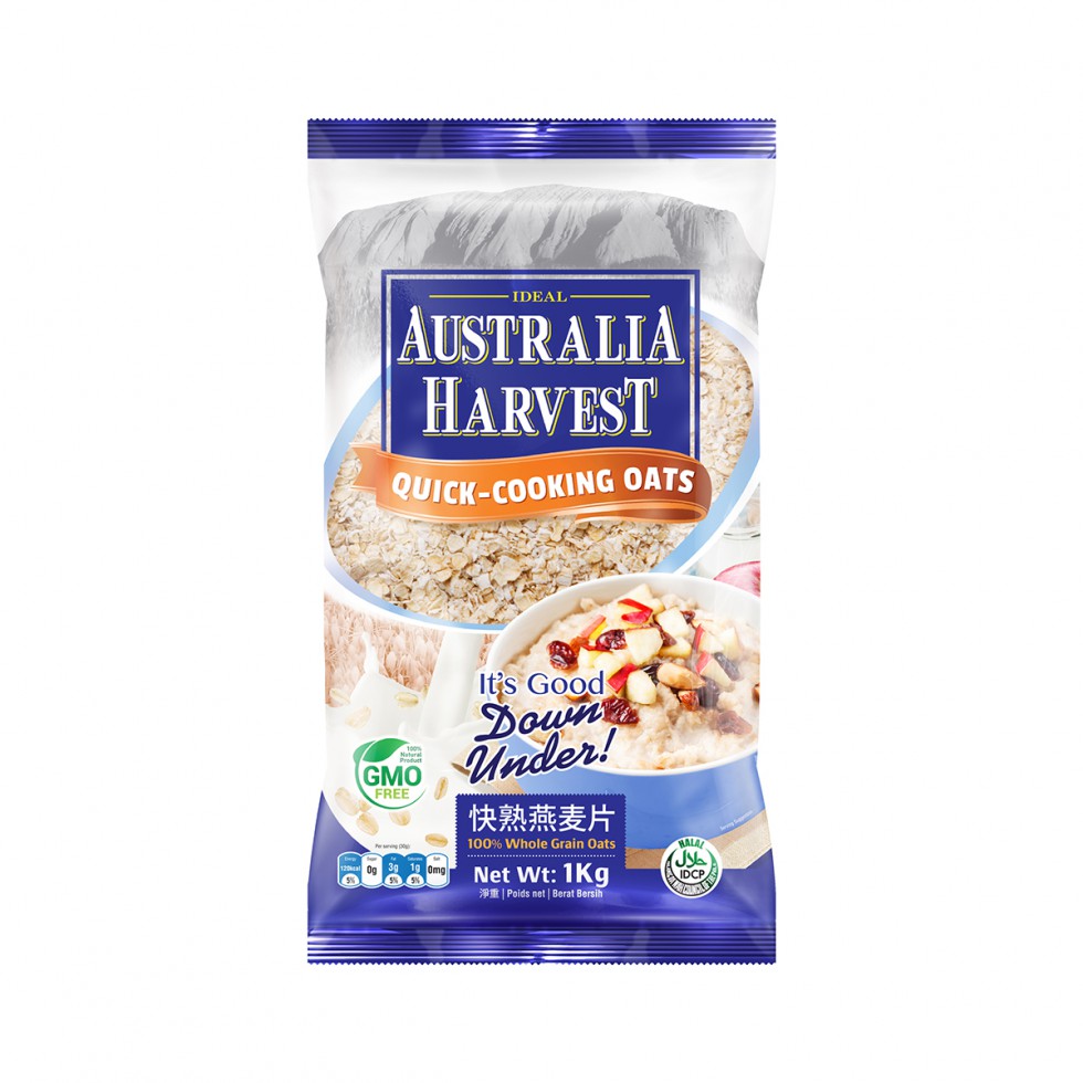 IDEAL AUSTRALIA HARVEST QUICK COOKING OATS 1KG