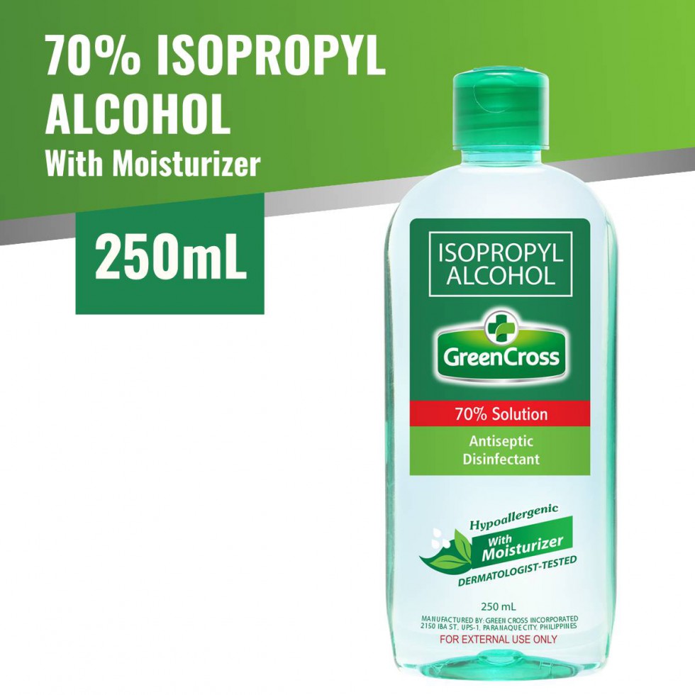 GREEN CROSS ALCOHOL 70% WITH MOISTURIZER ISOPROPYL 250ML
