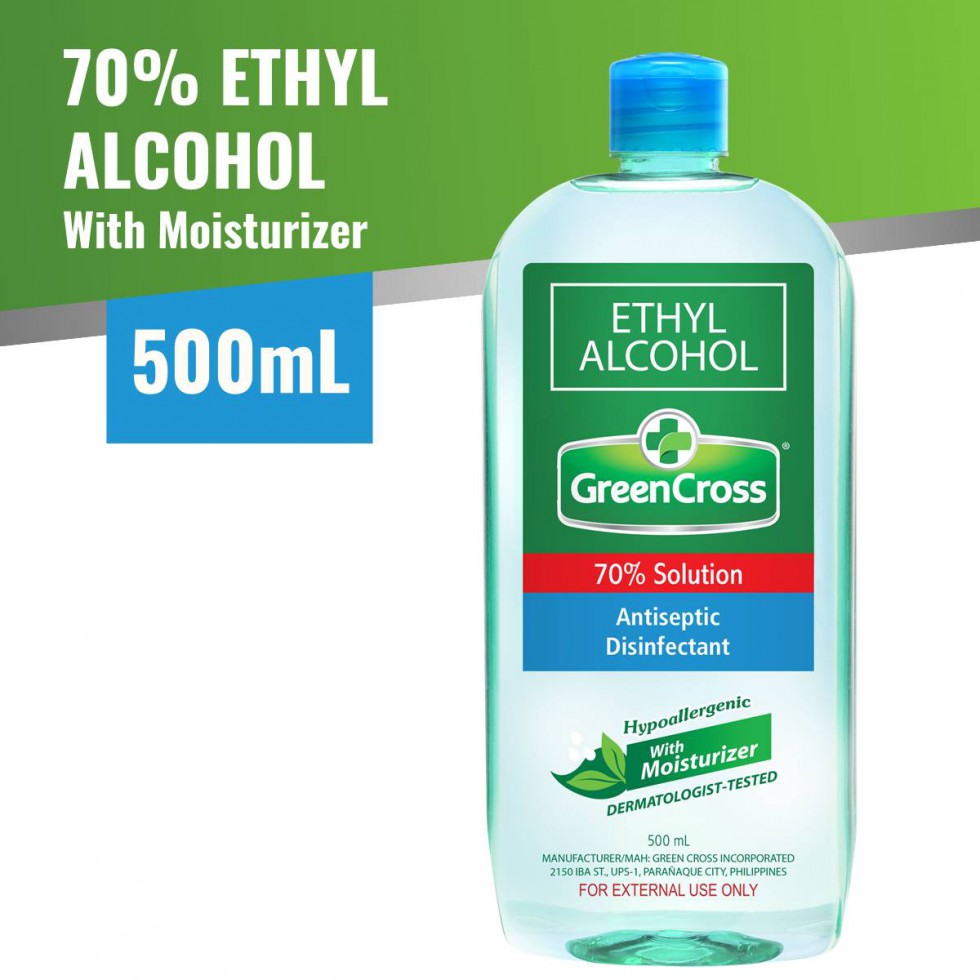 GREEN CROSS ETHYL ALCOHOL W/ MOISTURIZER 500ML