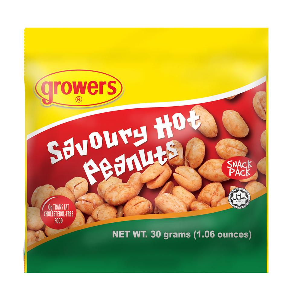 GROWERS SAVOURY HOT PEANUTS 30G