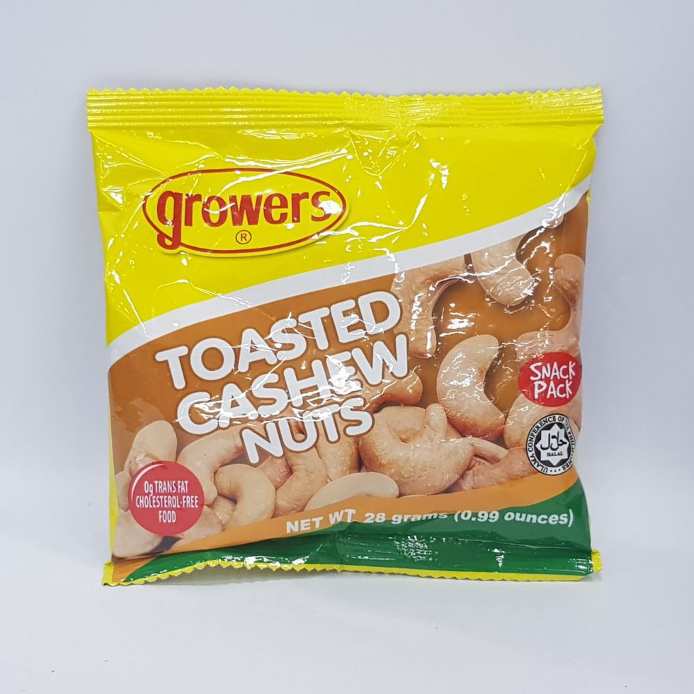 GROWERS TOASTED CASHEW NUT 28G  