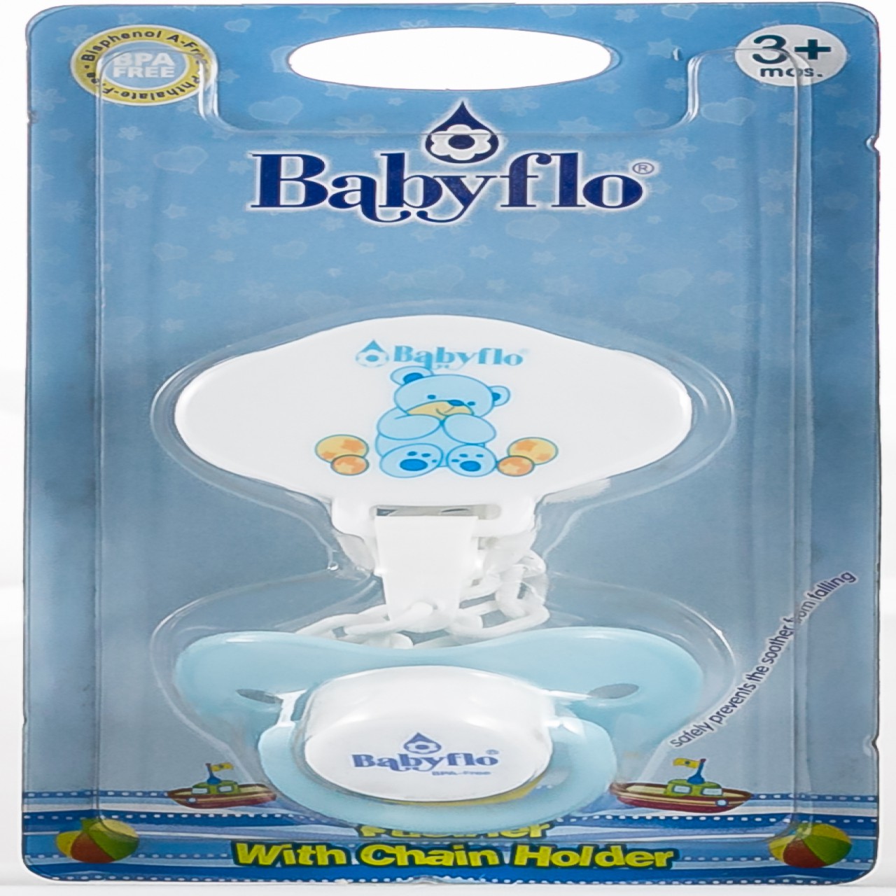 BABYFLO PACIFIER WITH CHAIN HOLDER  