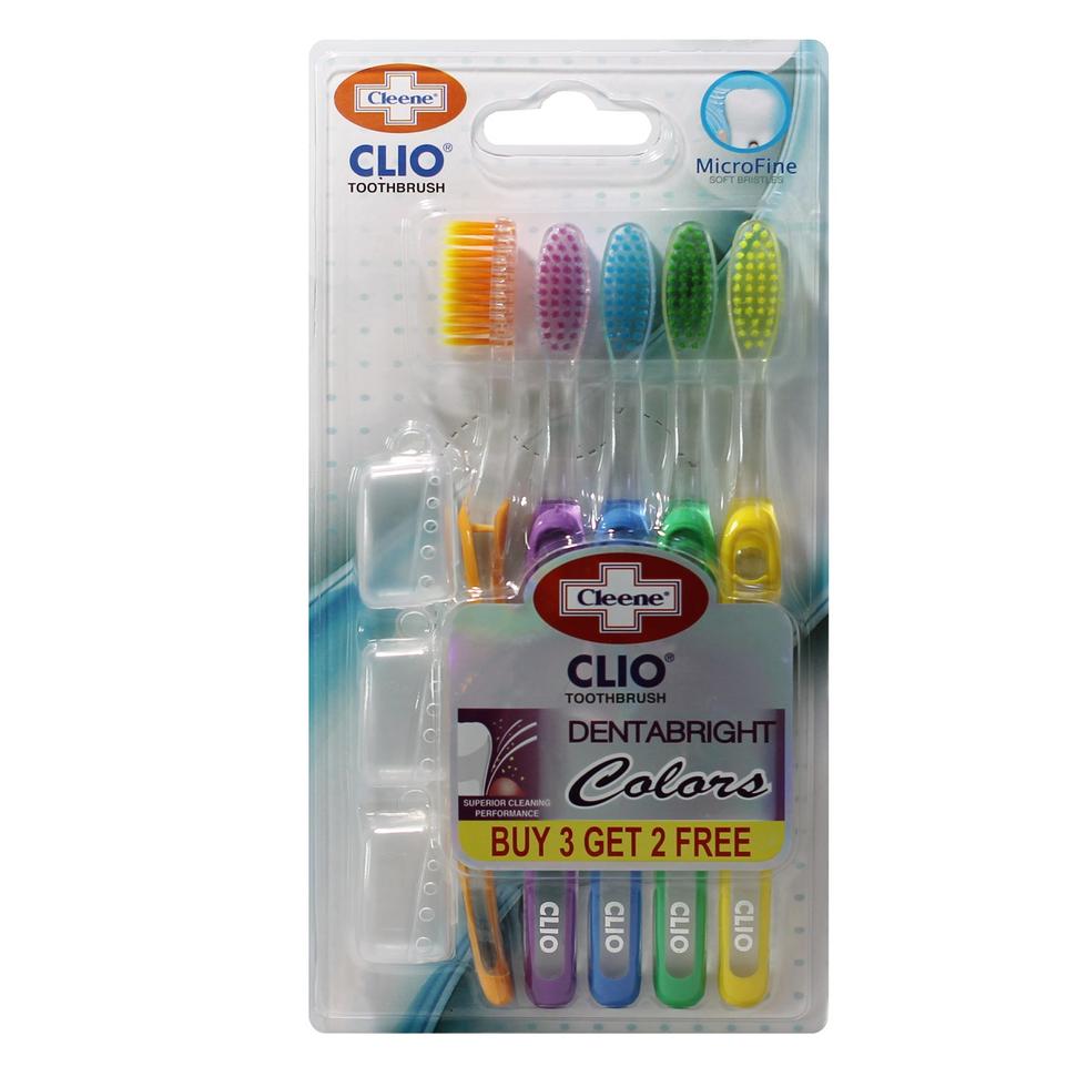 CLEENE CLIO TOOTHBRUSH DENTRABRIGHT COLORS  3+2