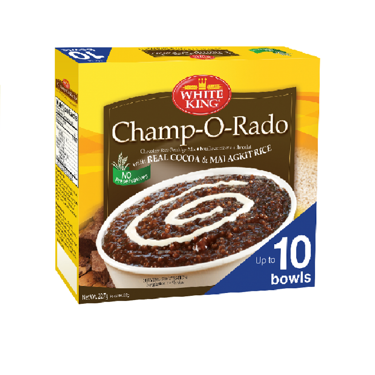 WHITE KING CHAMPORADO  REAL COCOA & MALAGKIT RICE  227G 