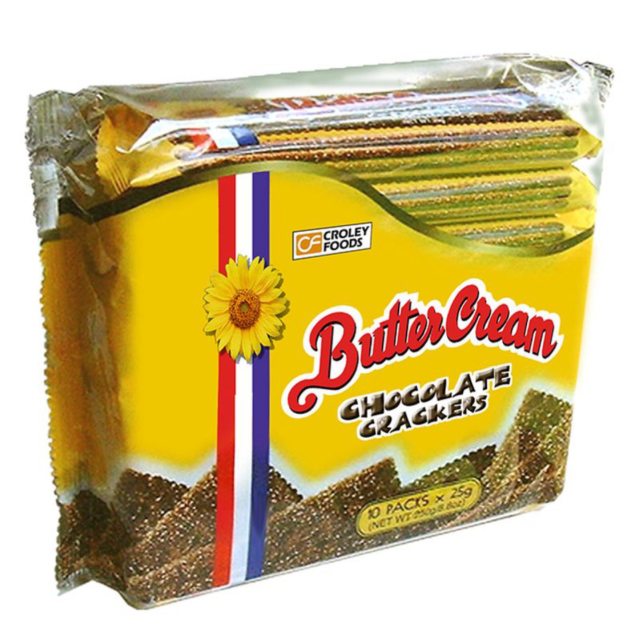 SUNFLOWER BUTTER CREAM CRACKERS CHOCOLATE 25GX10S