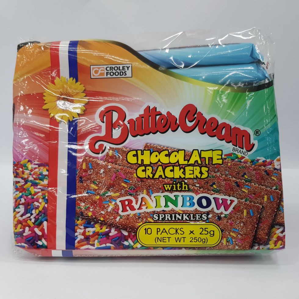 SUNFLOWER BUTTER CREAM CHOCOLATE CRAKERS WITH RAINBOW  250G