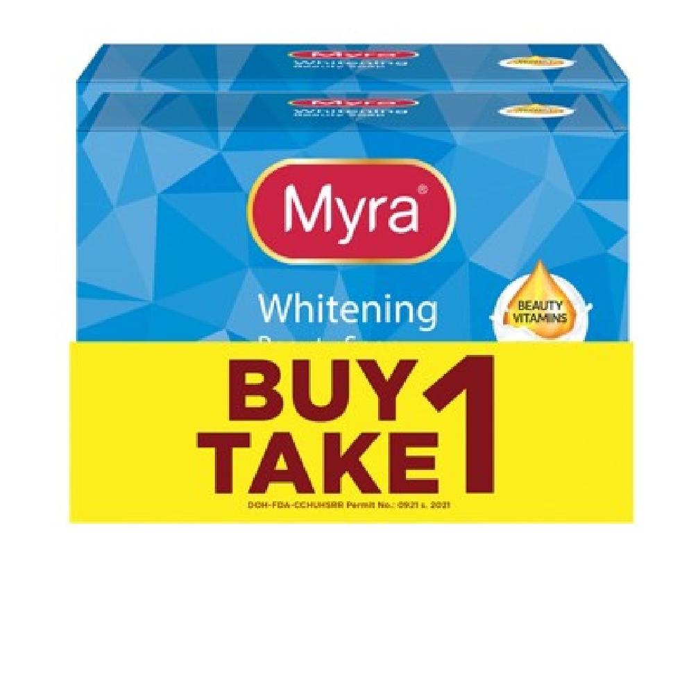 MYRA VITAWHITE WHITENING BAR SOAP 90G  BUY 1 TAKE 1  