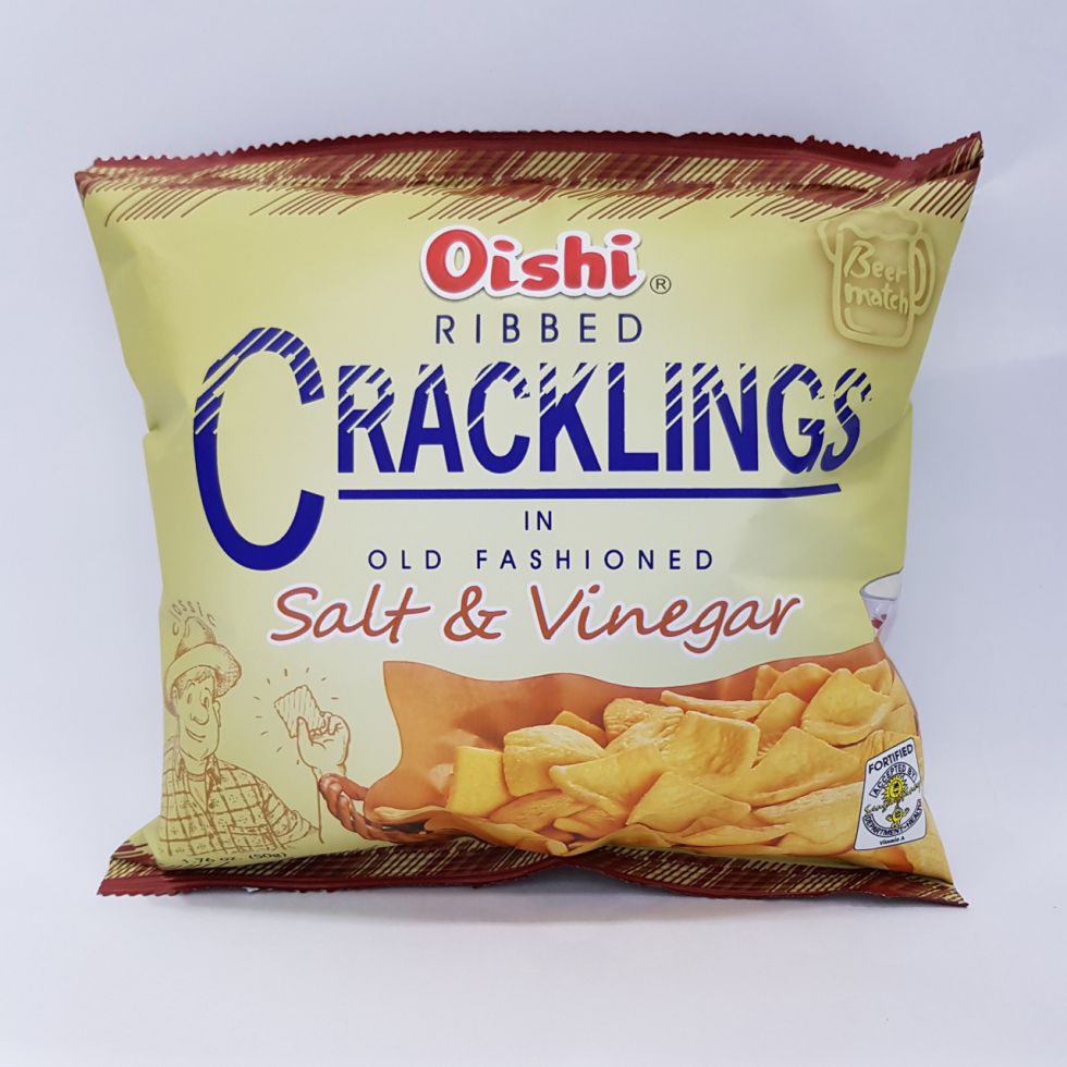 OISHI RIBBED CRACKLING SALT&VINEGAR 50G
