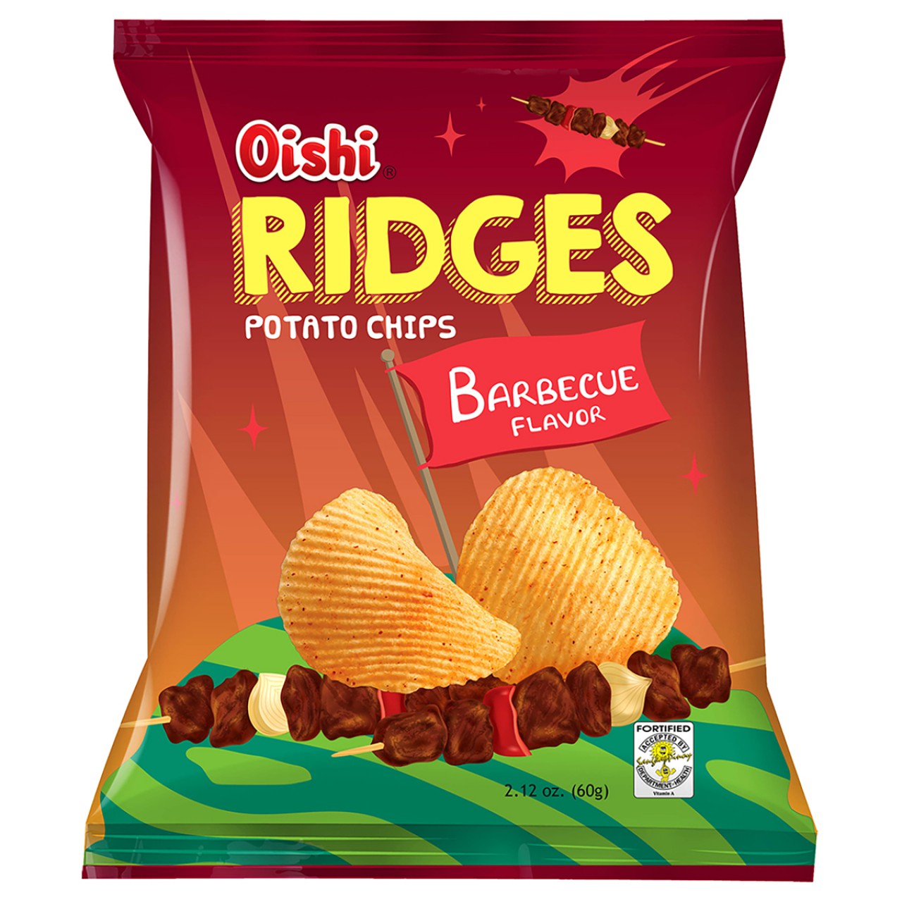 OISHI RIDGES POTATO CHIPS BARBECUE 60G