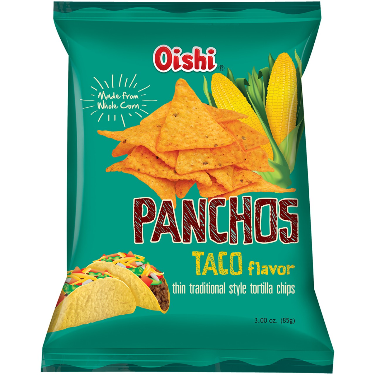 OISHI PANCHOS TORTILLA CHIPS TACO 85G
