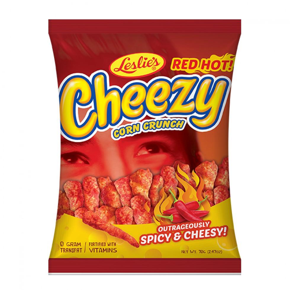 LESLIE CHEEZY CORN CRUNCH SPICY & CHEESY(RED HOT) 70G