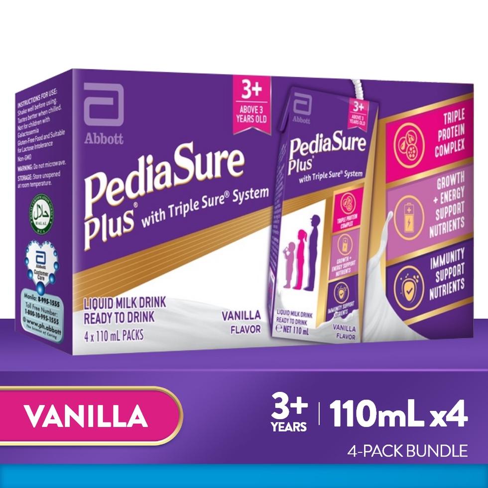 PEDIASURE READY TO DRINKS PLUS LIQUID VANILLA 110MLX4S