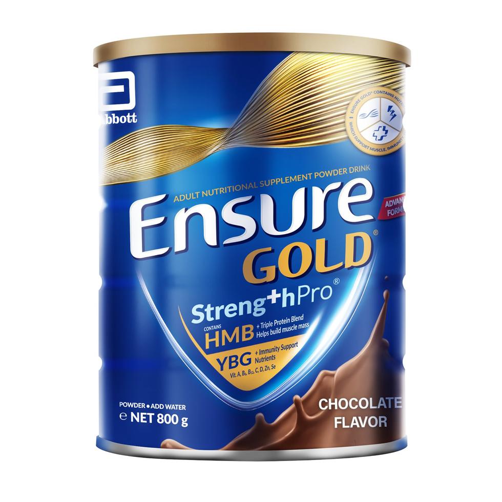 ENSURE GOLD ADULT NUTRITIONAL SUPPLEMENT POWDERED DRINK CHOCOLATE 800G