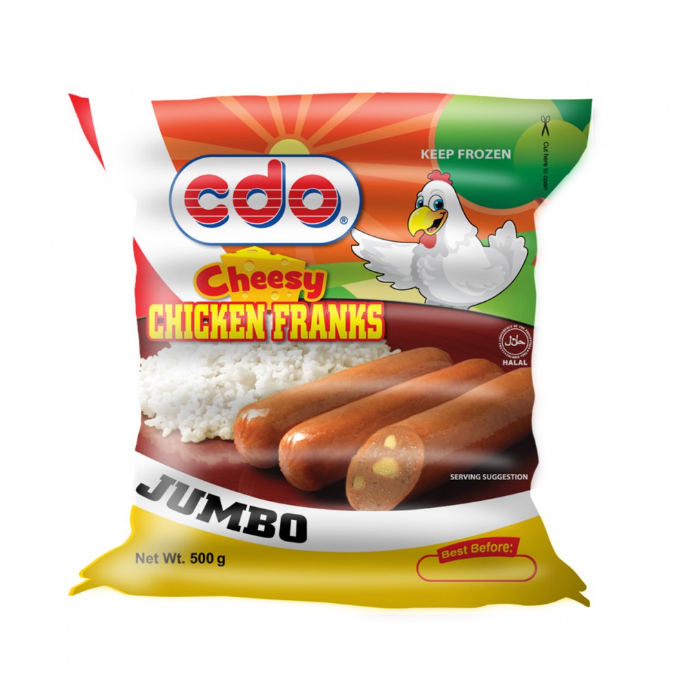 CDO CHEESY CHICKEN FRANKS JUMBO 500G