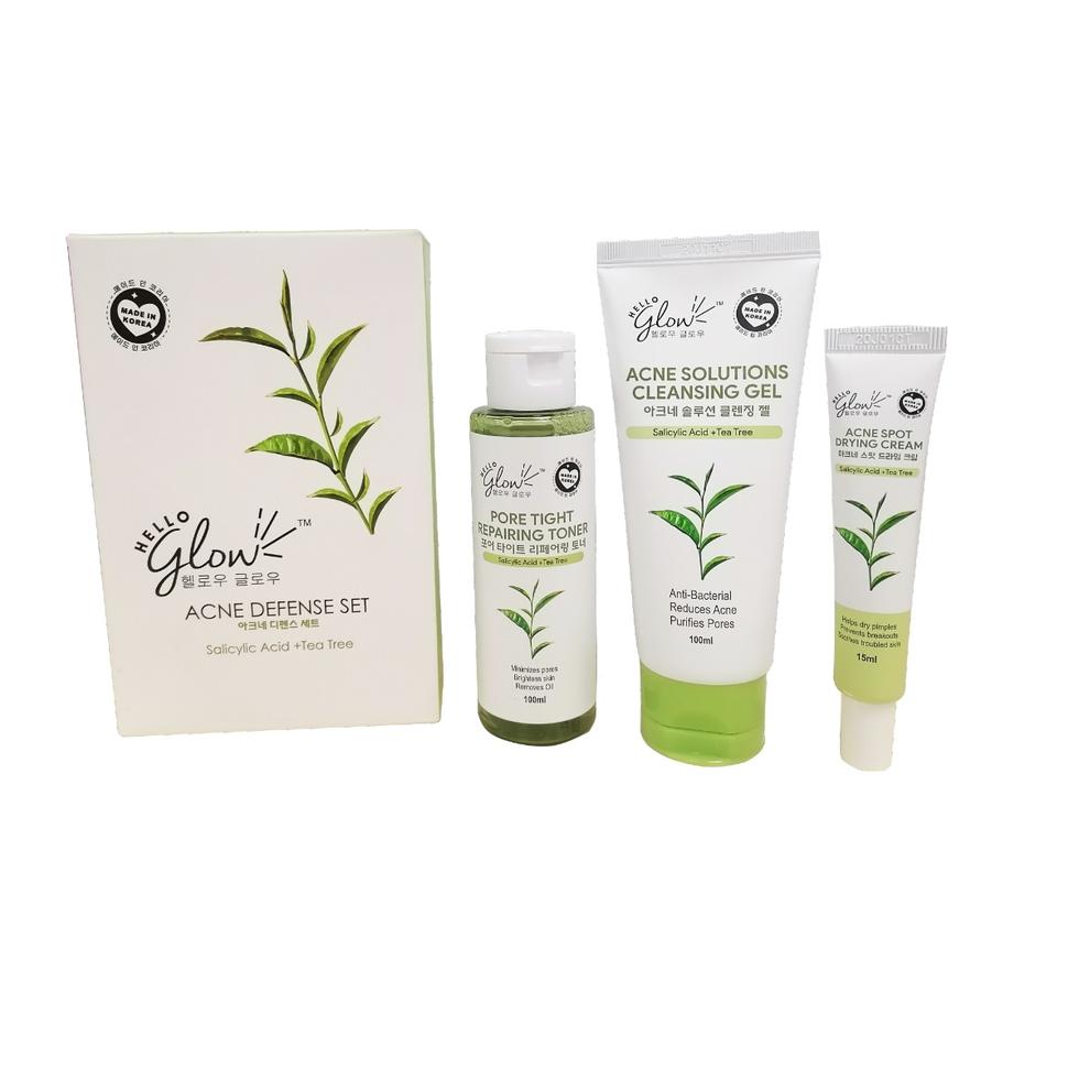 HELLO GLOW ACNE DEFENSE SET (SALICYLIC ACID + TEA TREE)  1 SET