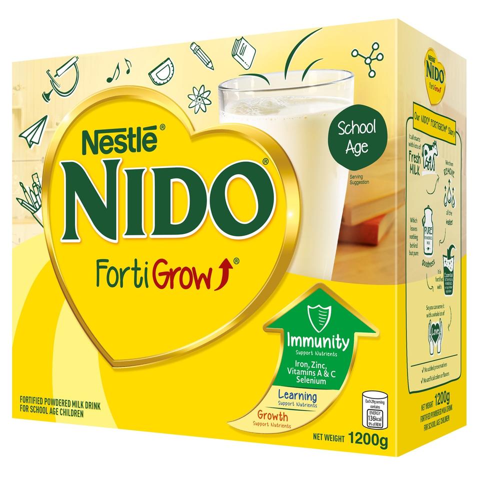 NIDO FORTIGROW FORTIFIED POWDERED MILK DRINK FOR SCHOOL AGE CHILDREN PLAIN 1200G
