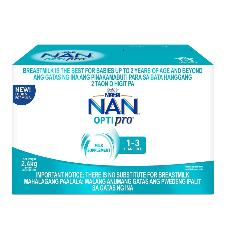 NAN OPTIPRO THREE GROWING UP MILK FOR KIDS 1 TO 3 YEARS OLD PLAIN 2.4KG