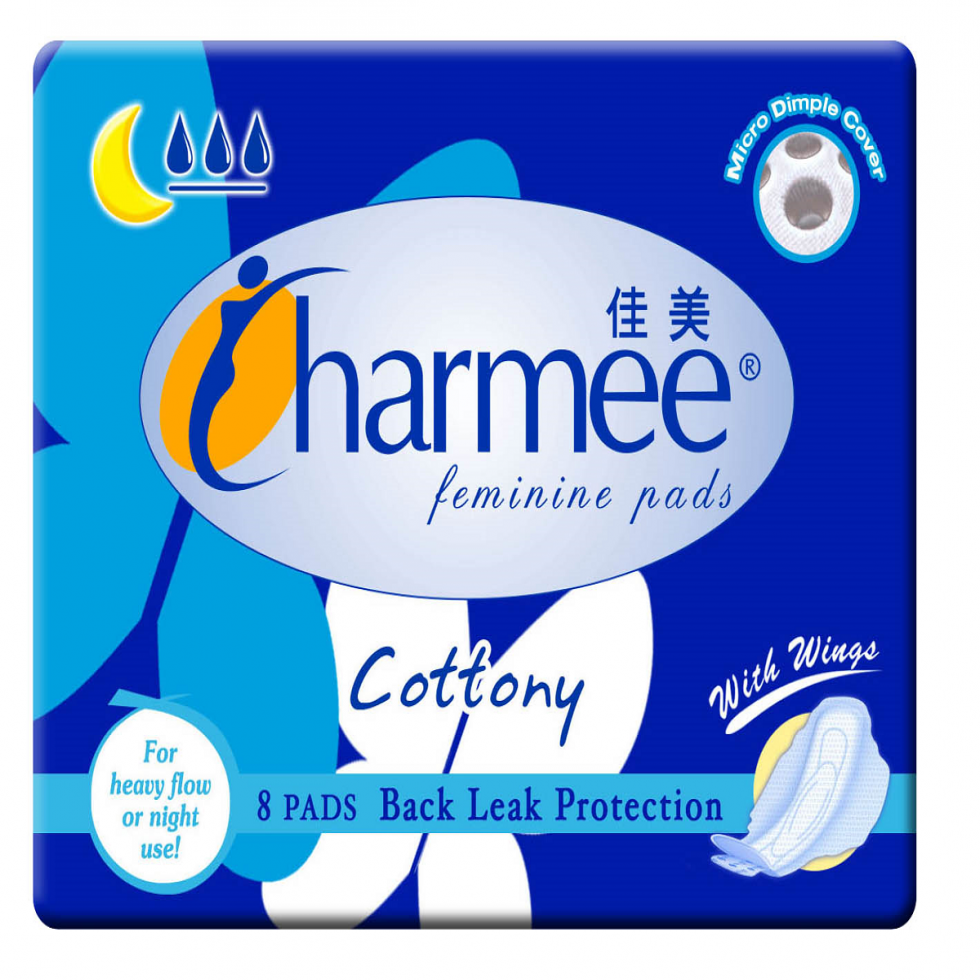 CHARMEE SANITARY NAPKIN HEAVY FLOW 8 PADS WITH WINGS 280MM