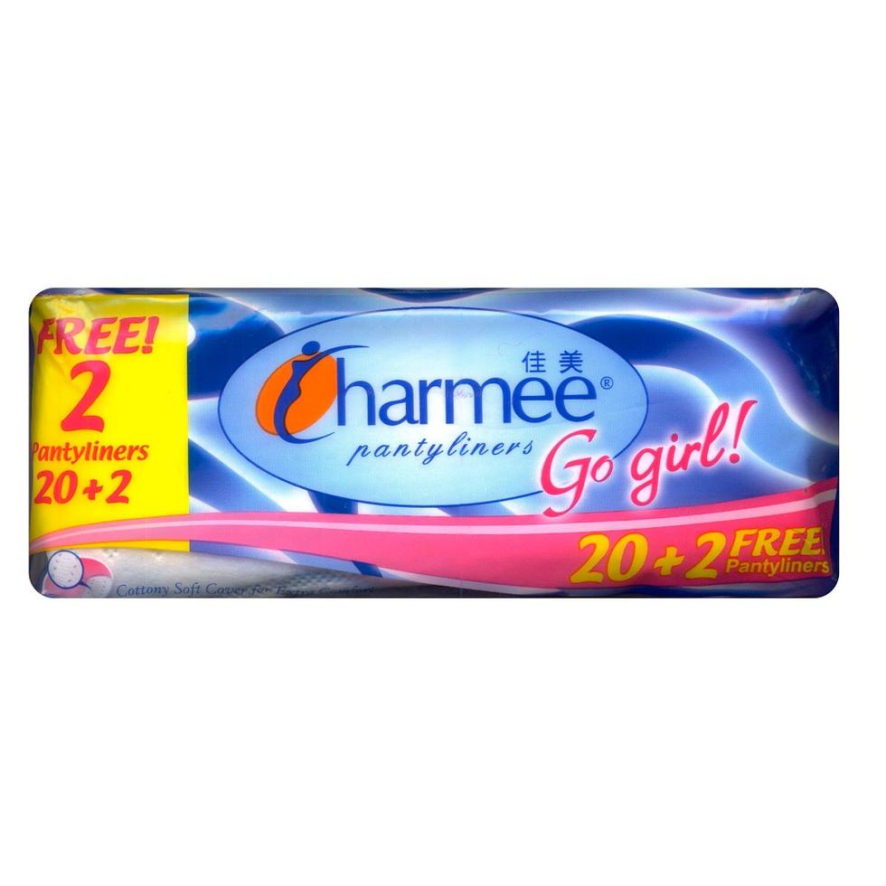 CHARMEE COTTONY SOFT PANTY LINERS GO GIRL 20S + 2 PANTY LINERS  155MM