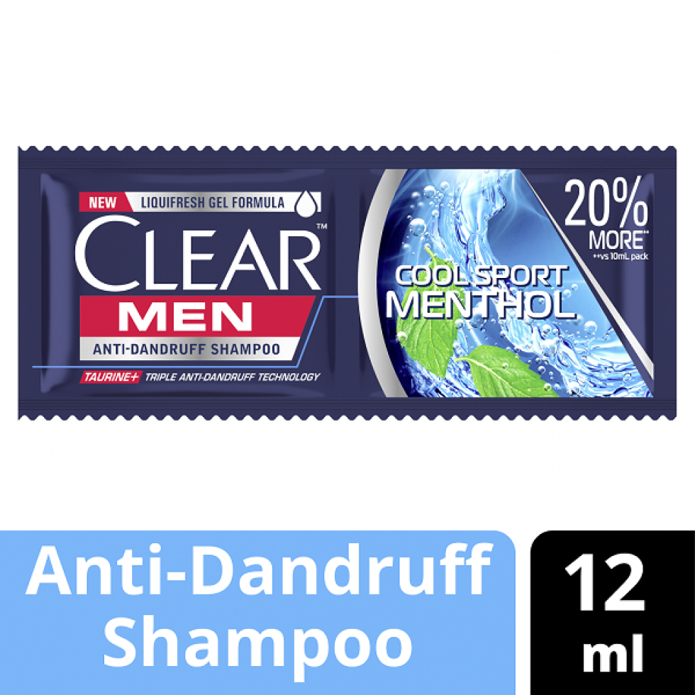 clear shampoo men anti dandruff cool sport menthol 12ml 12s