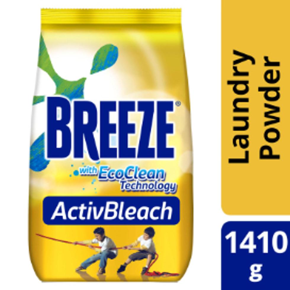 BREEZE LAUNDRY DETERGENT POWDER ACTIVE BLEACH WITH POWERCARE TECHNOLOGY 1410G