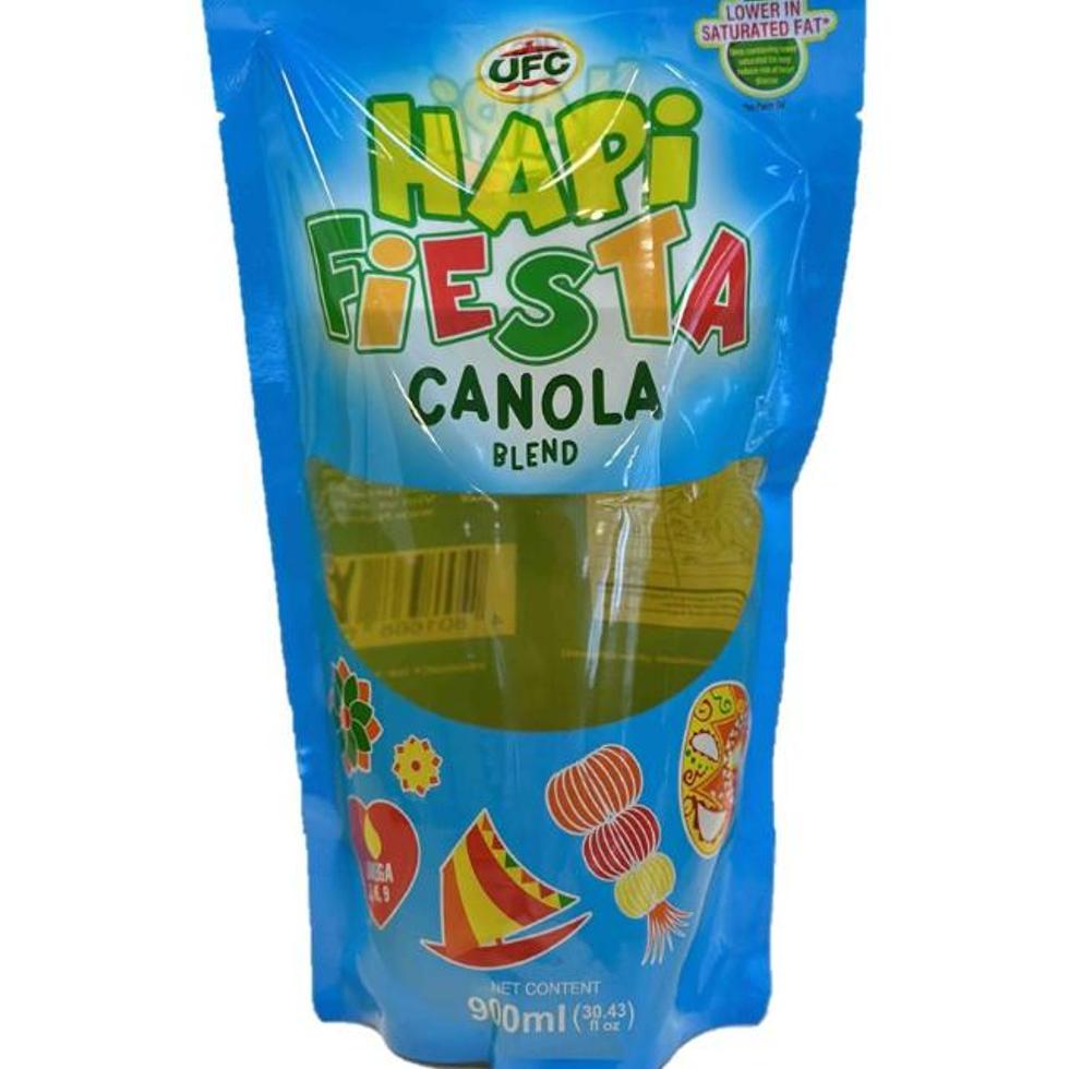 UFC HAPI FIESTA CANOLA OIL BLEND STAND UP POUCH  900ML  