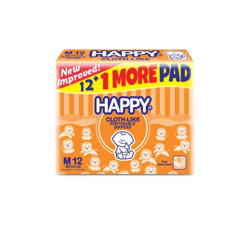 HAPPY DIAPER 12S  MEDIUM
