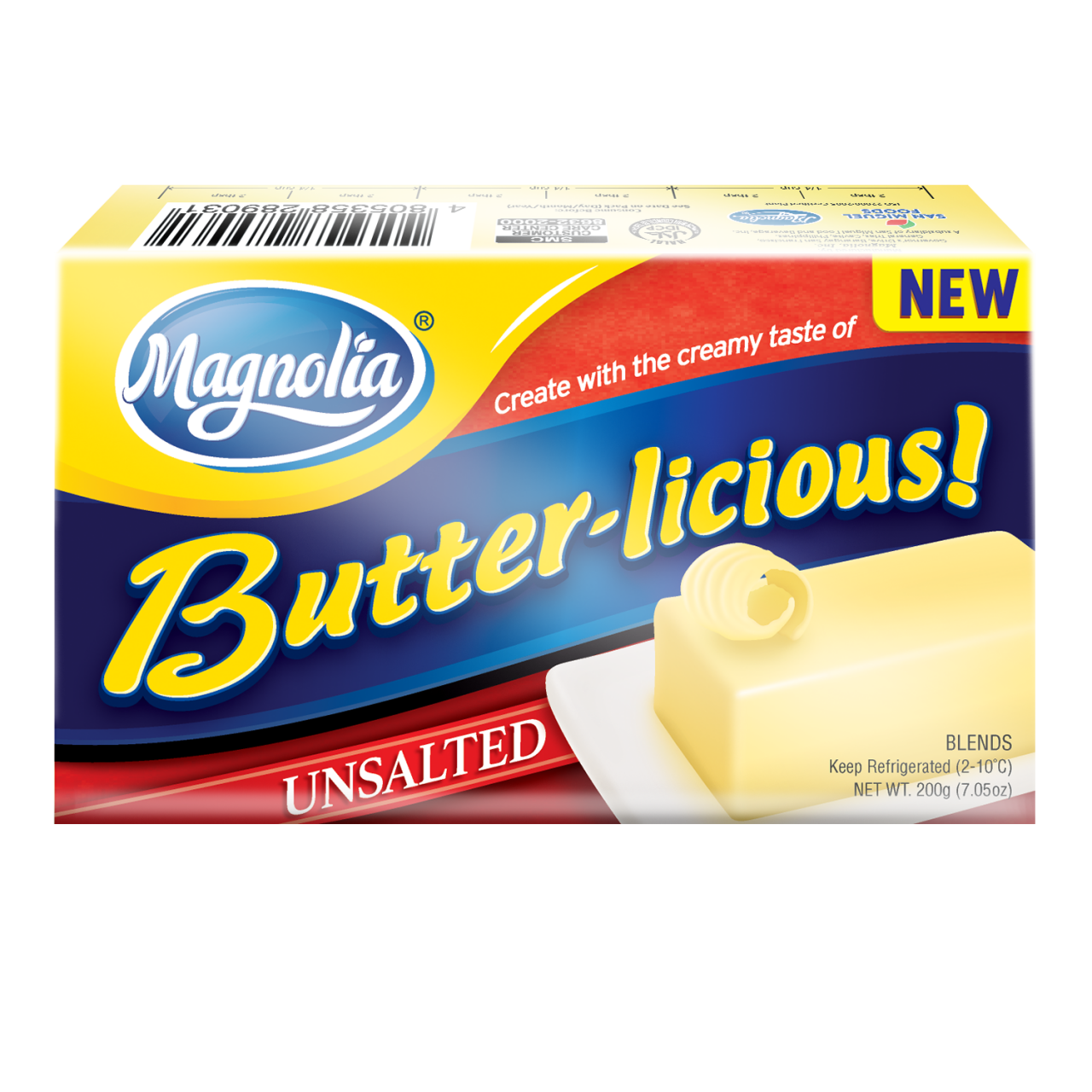 MAGNOLIA BUTTERLICIOUS UNSALTED 200G, MELTED  