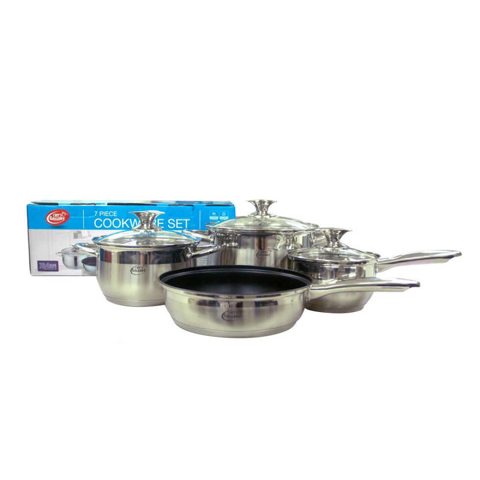 CHEF'S GALLERY STAINLESS COOKWARE SET CG-SS7PCS   