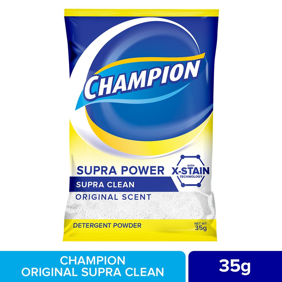 CHAMPION LAUNDRY DETERGENT POWDER SACHET ORIGINAL SUPRA CLEAN XSTAIN 35G 6S