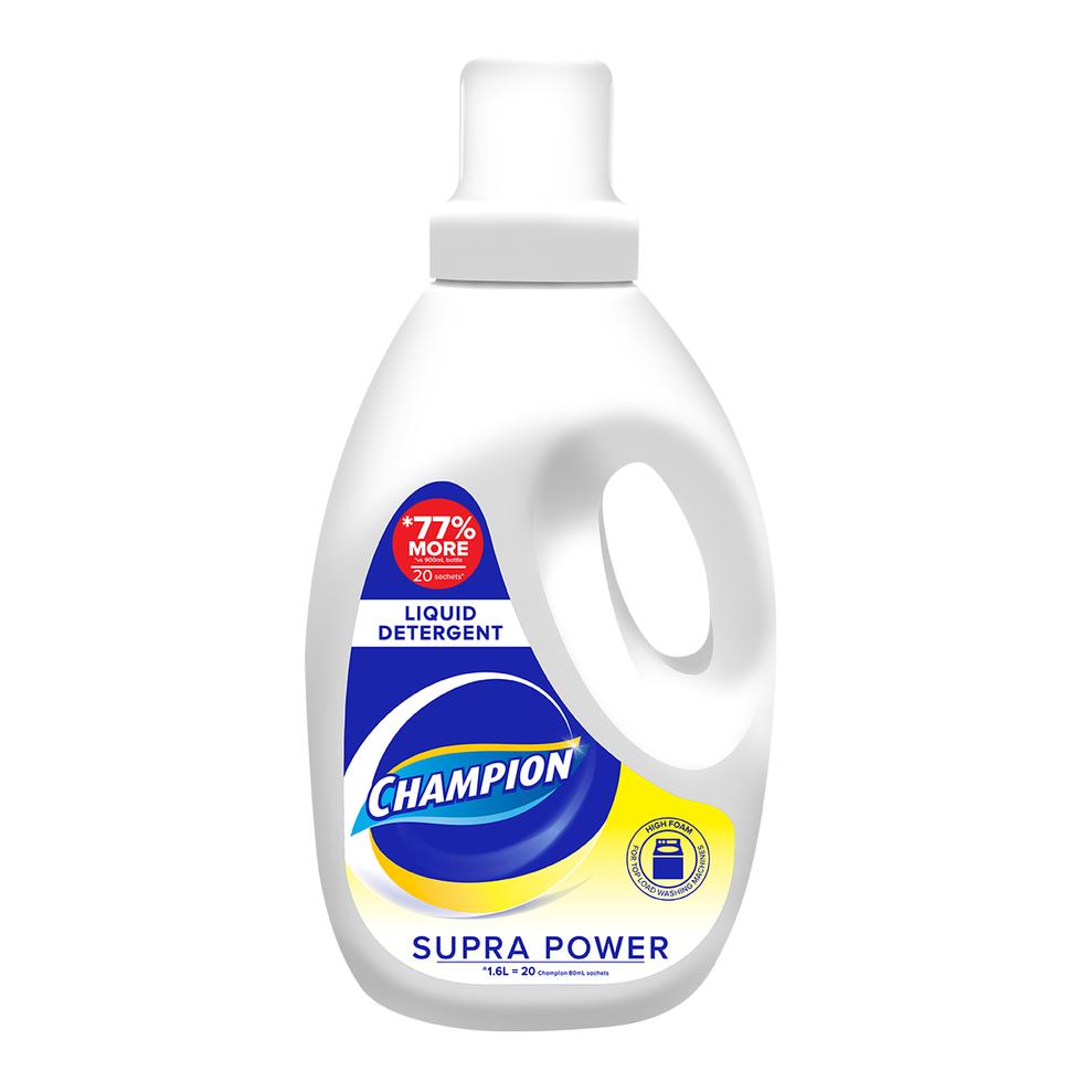 CHAMPION LIQUID DETERGENT TOP LOAD HIGH FOAM 1.6L BOTTLE