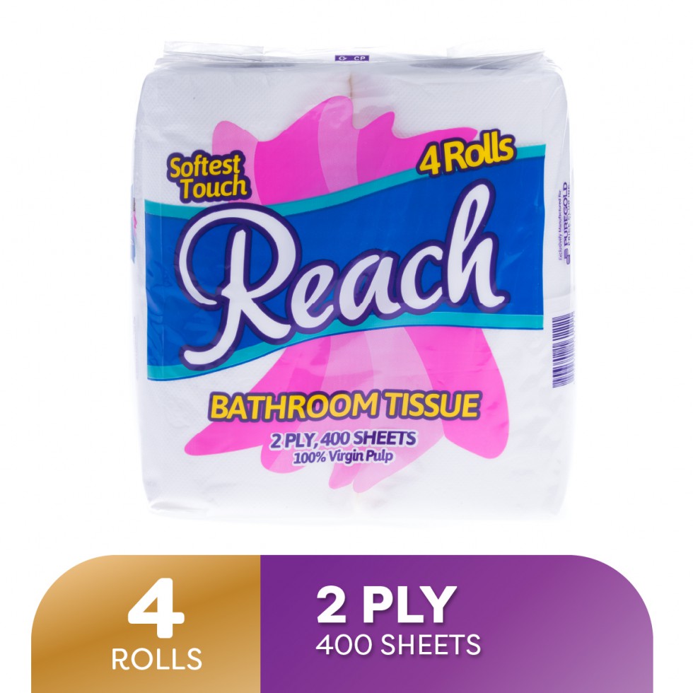 REACH BATHROOM 2PLY 400SHEETS BY 4S