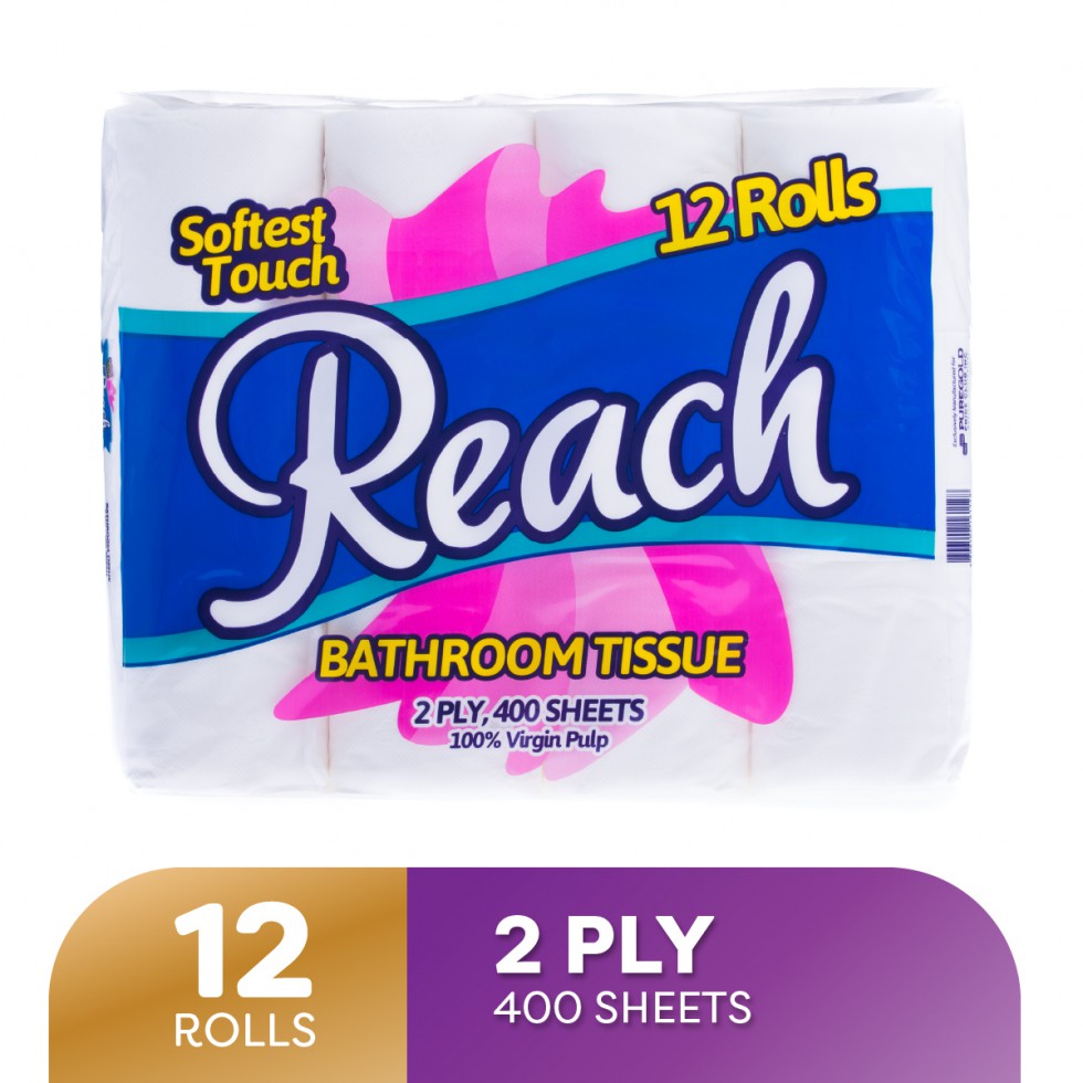 REACH BATHROOM 2PLY 400 SHEETS BY 12S