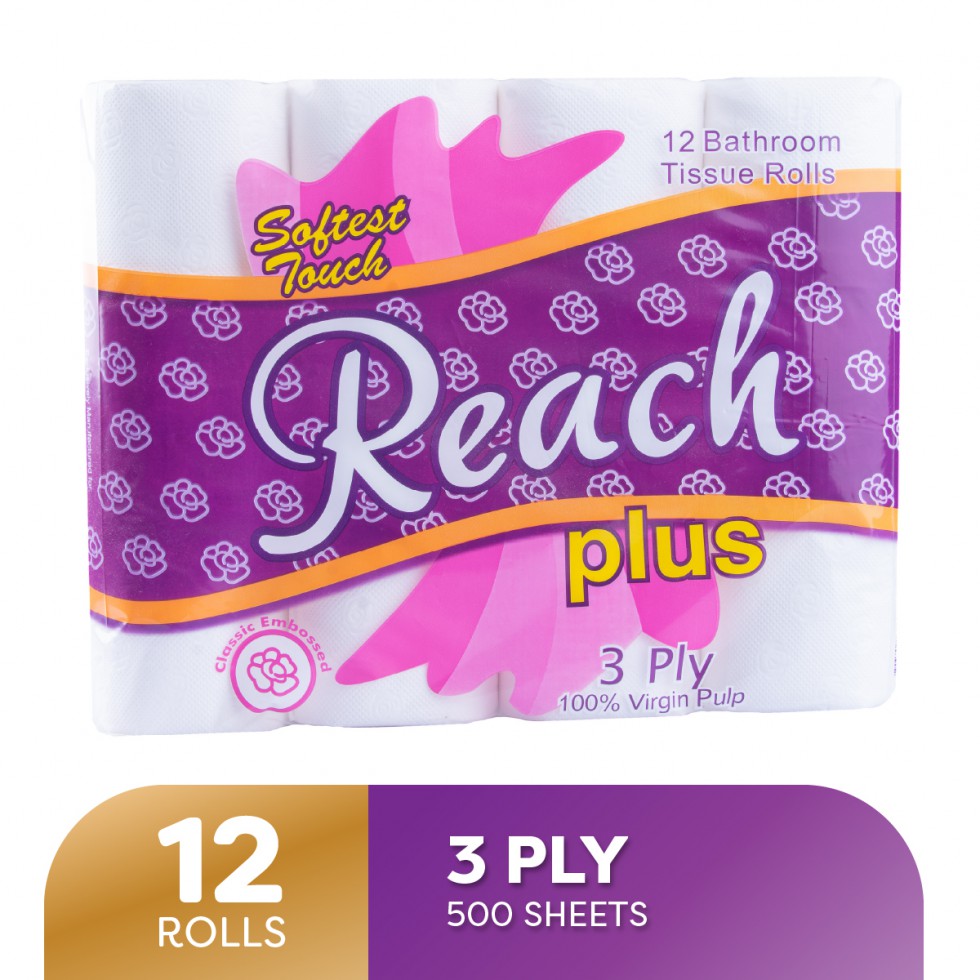 REACH BATHROOM 3PLY 500SHEETS BY 12S