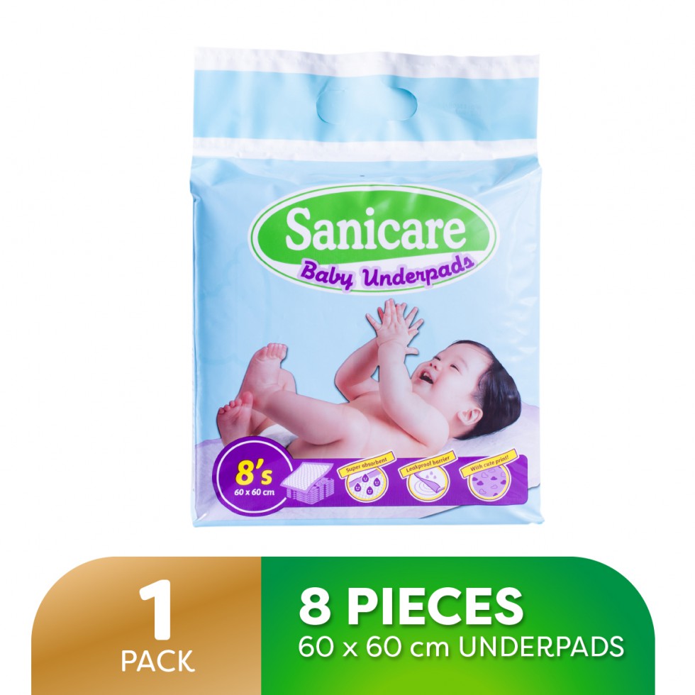 SANICARE BABY DISPOSABLE UNDERPADS  8 PIECES
