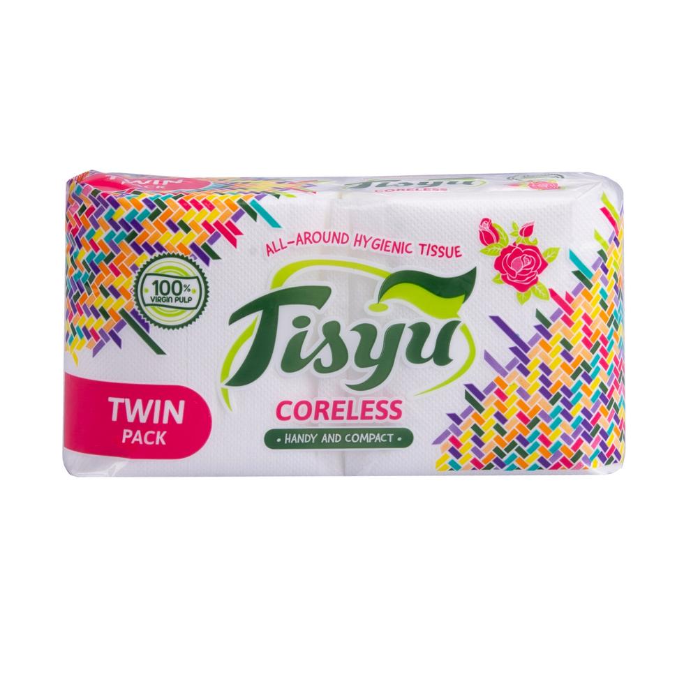 TISYU BATHROOM TISSUE CORELESS 2PLY  2 ROLLS