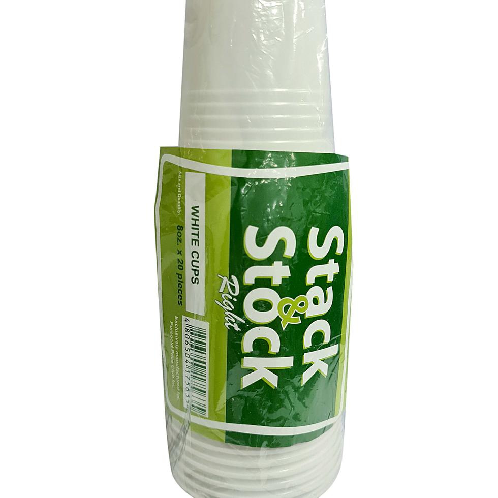 STACK & STOCK WHITE CUP 20S  8OZ