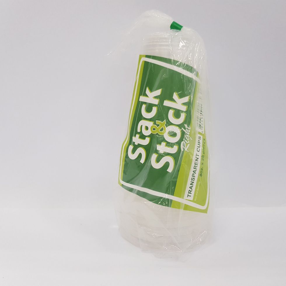 STACK & STOCK TRANSPARENT CUP 20S PLASTIC CUP 8 OZ