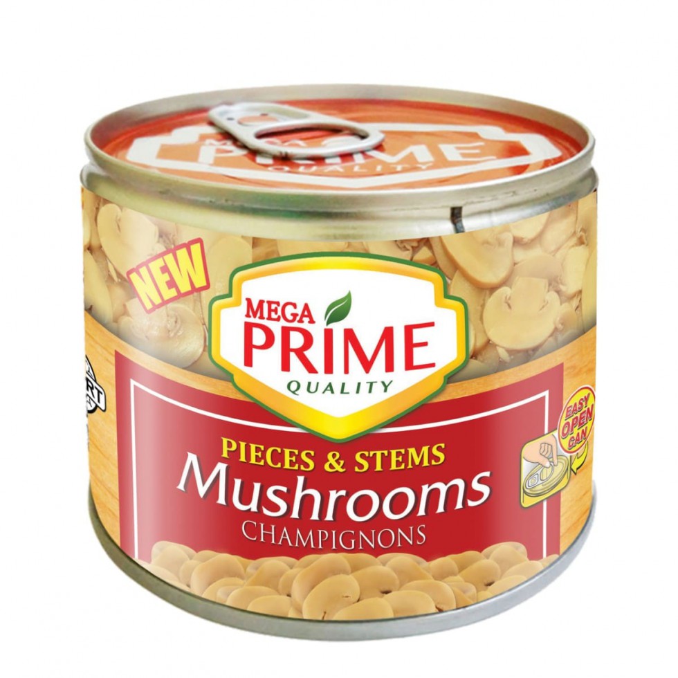 MEGA PRIME MUSHROOMS PIECES & STEMS  198G  