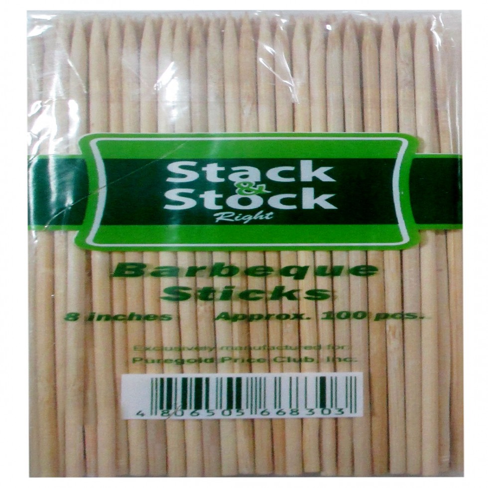 STACK & STOCK BARBEQUE STICKS 8INC  100PCS