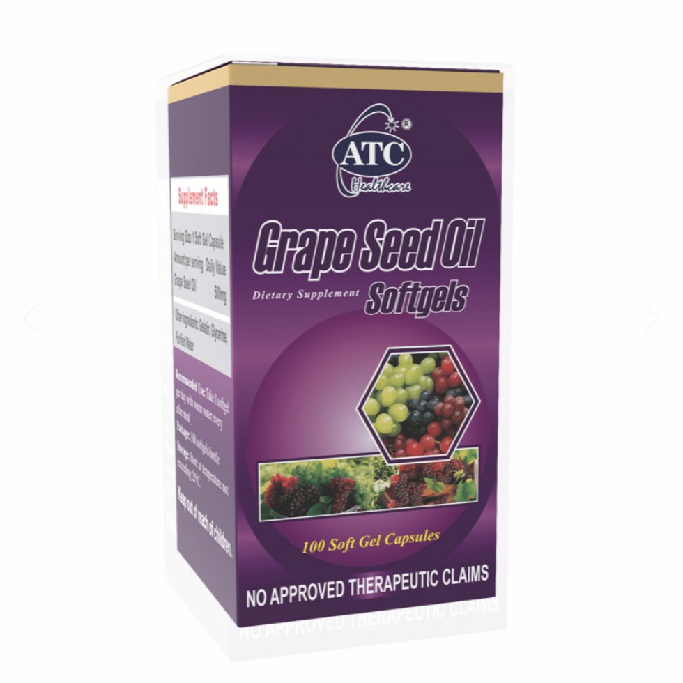 ATC GRAPE SEED OIL DIETARY SUPPLEMENT SOFT GELS 100S