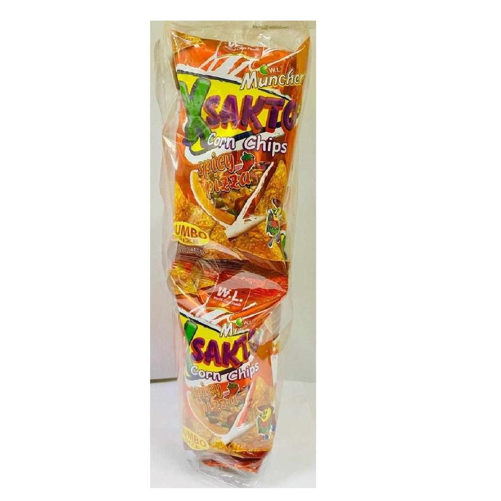 WL FOODS XSAKTO CORN CHIPS JUMBO 16.68GX10S SPICY PIZZA 