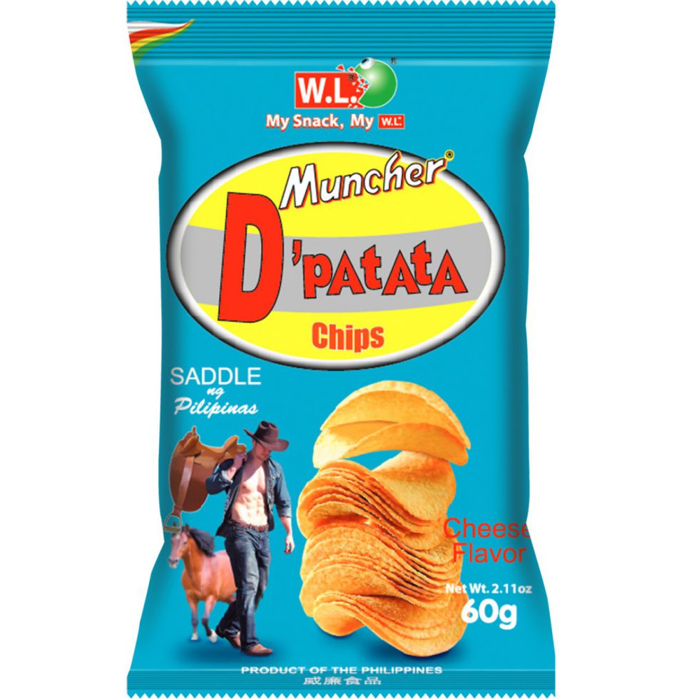 WL FOODS MUNCHER D' PATATA CHIPS CHEESE FLAVOR 60G